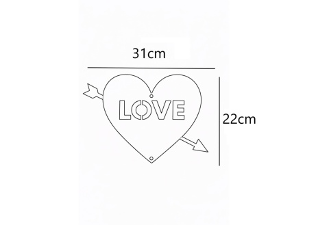 love dekoracja napis znak na ścianę