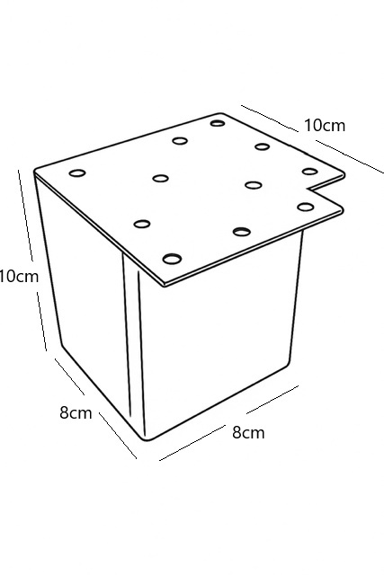 Noga kwadratowa do komody 10cm