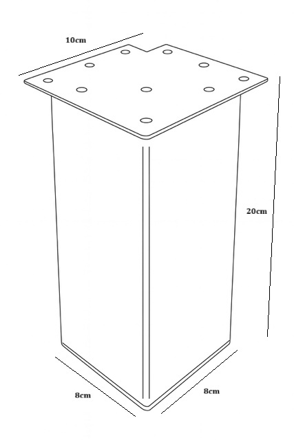Noga kwadratowa do komody 20cm