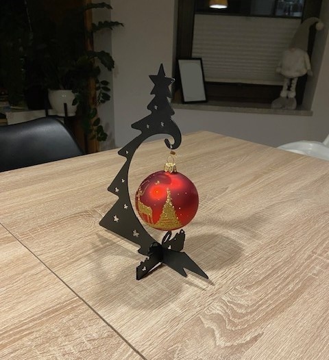 Stojak na bombkę + szklana kula