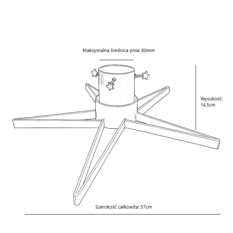 Stojak pod choinkę gwiazda rozmiar M