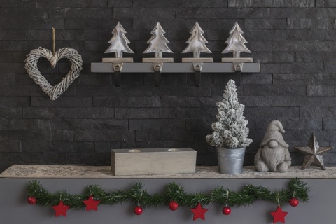 Świecznik drewniany na 2 podgrzewacze tealight srebrny