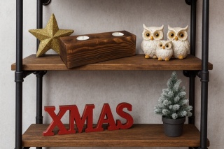 Świecznik drewniany na 2 podgrzewacze tealight