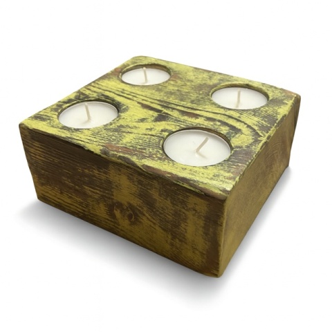 Świecznik drewniany na 4 podgrzewacze tealight