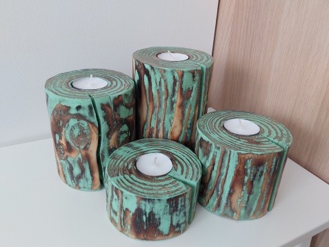 Świecznik drewniany