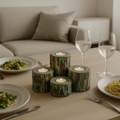 Świecznik drewniany