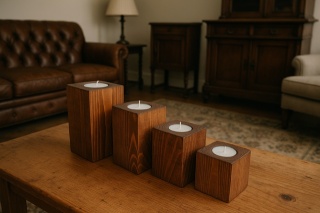 Świecznik drewniany