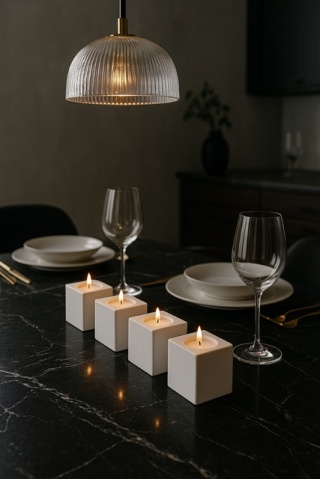 Świecznik kostki metalowe 4szt