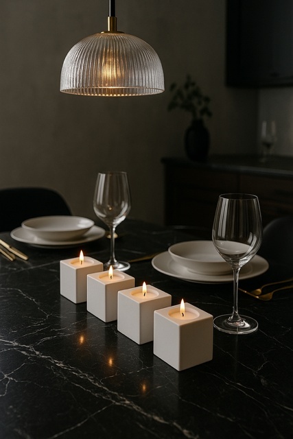 Świecznik kostki metalowe 4szt