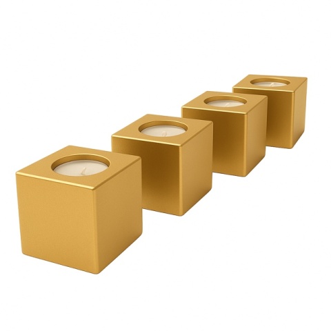 Świecznik kostki metalowe 4szt