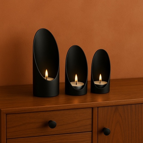 Świecznik na tealighty, komplet 3szt