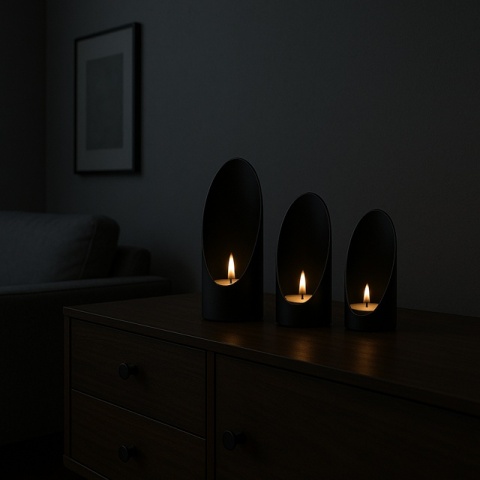 Świecznik na tealighty, komplet 3szt