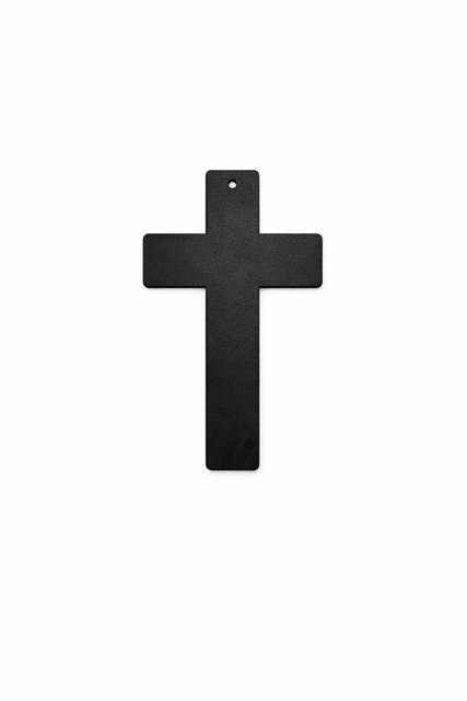 duży czarny krzyż metalowy 30 cm