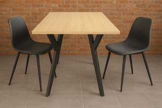 Noga skośna kątowa do stołu 72cm metalowa czarna