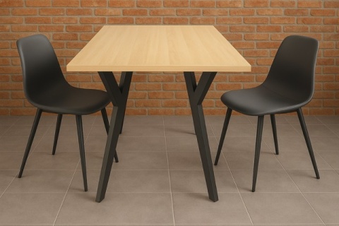 Noga skośna kątowa do stołu 72cm metalowa czarna