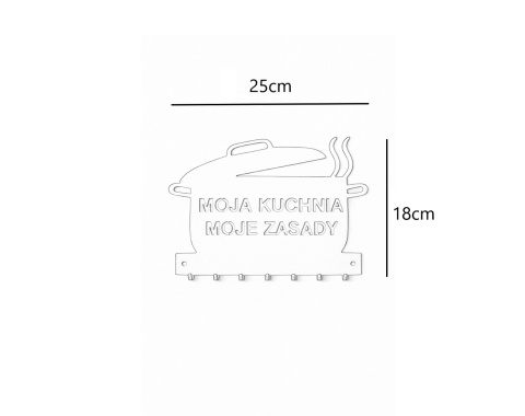 moja kuchnia moje zasady 25 cm haczyki dekoracja