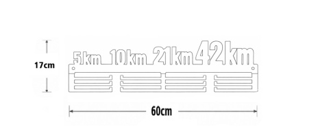 wieszak na medale wymiary dystanse maratonów 60 cm