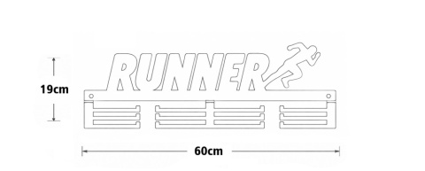 Wieszak na medale 60cm Runner  wymiary