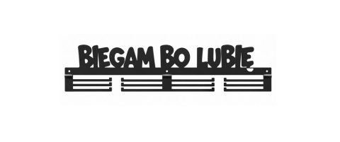 czarny wieszak na medale biegam bo lubię