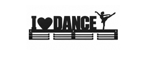 wieszak na medale i love dance czarny