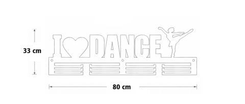 wymiary wieszaka na medale dance 80cm