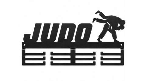 czarny wieszak na medale judo