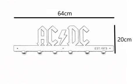 acdc wieszak do domu błyskawica fan muzyki prezent