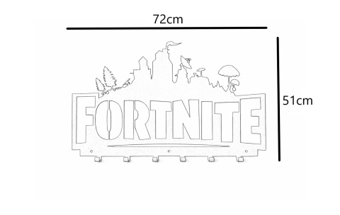 Wieszak na ubrania do przedpokoju metalowy Fortnite 72cm