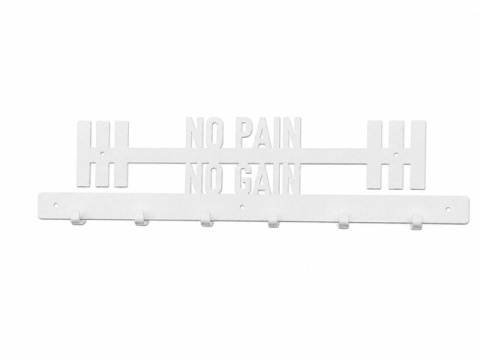 biały wieszak do mieszkania no pain no gain