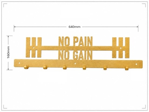 wieszak no pain no gain złoty industrialny
