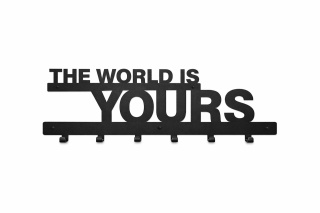 Wieszak na ubrania do przedpokoju metalowy The world is yours "SCARFACE" 64cm
