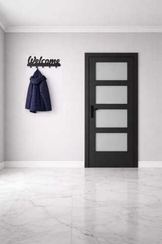 Wieszak na ubrania do przedpokoju metalowy Welcome 64cm