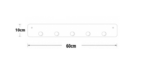 wieszak do przedpokoju esso 60 cm 5 gałek